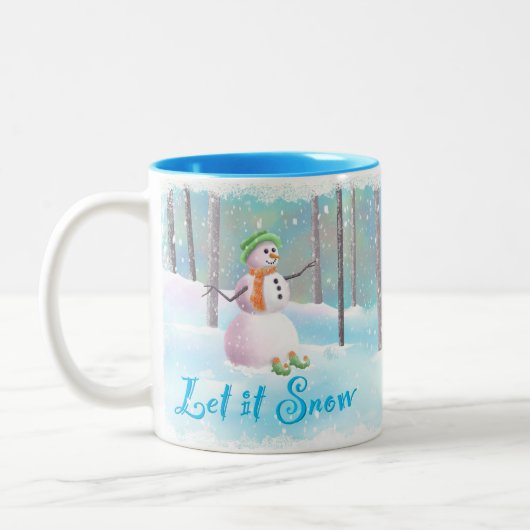 "Laat het sneeuwen" 11 oz Snowman Mok (Links)