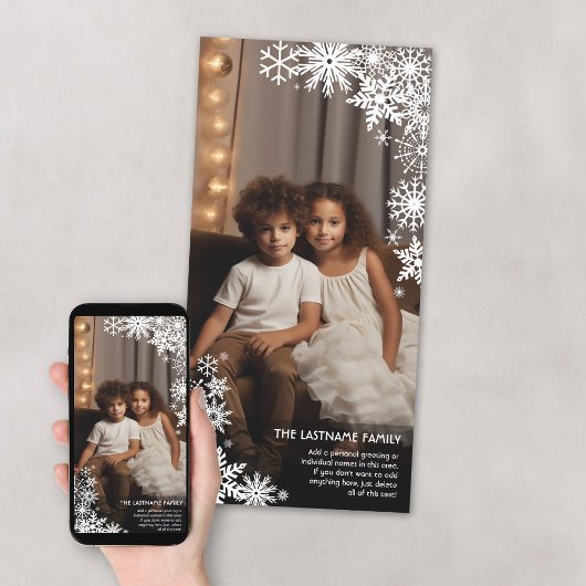 Laat het sneeuwen! 1 Verticale fotowinter Feestdagenkaart