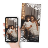 Laat het sneeuwen! 1 Verticale fotowinter Feestdagenkaart