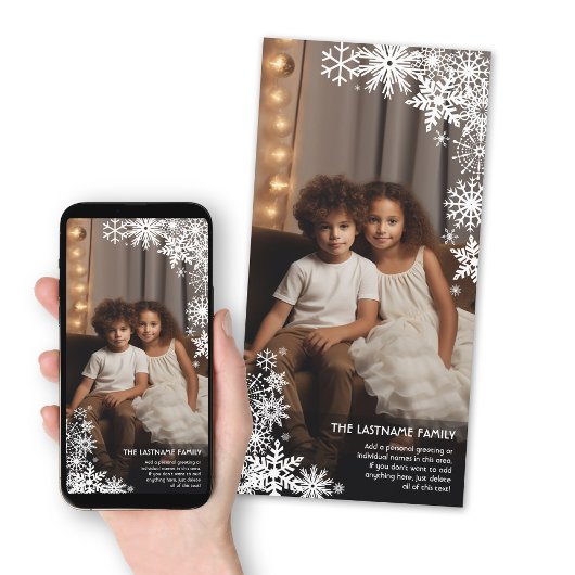 Laat het sneeuwen! 1 Verticale fotowinter Feestdagenkaart