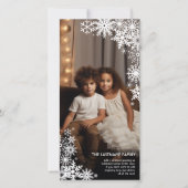 Laat het sneeuwen! 1 Verticale fotowinter Feestdagenkaart (Voorkant)