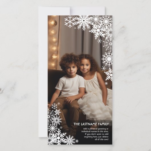 Laat het sneeuwen! 1 Verticale fotowinter Feestdagenkaart (Voorkant)