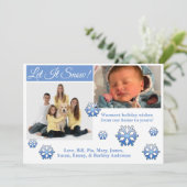 Laat het sneeuwen! 2 Foto Kerst Kaart (Staand voorkant)