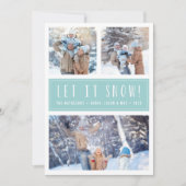 Laat het sneeuwen | 3 Foto Collage Vakantie Feestdagenkaart (Voorkant)