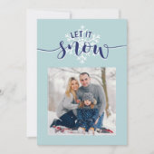 "Laat het sneeuwen" 3-foto galerij feestelijk Feestdagenkaart (Voorkant)