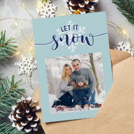 "Laat het sneeuwen" 3-foto galerij feestelijk Feestdagenkaart