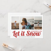 Laat het sneeuwen 3 Foto met kerstmis Kaart (Voorkant / Achterkant in situ)