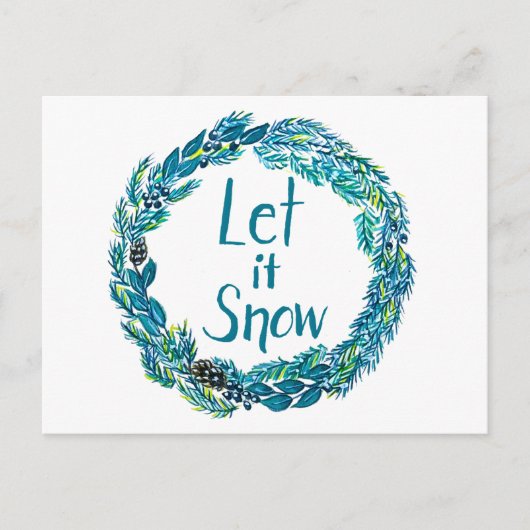 Laat het Sneeuwen Ansichtkaart Briefkaart (Voorkant)