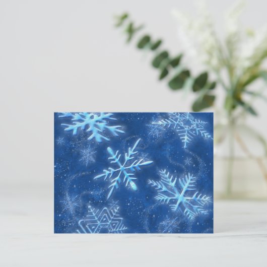 Laat het Sneeuwen Ansichtkaart Feestdagenkaart (Staand voorkant)