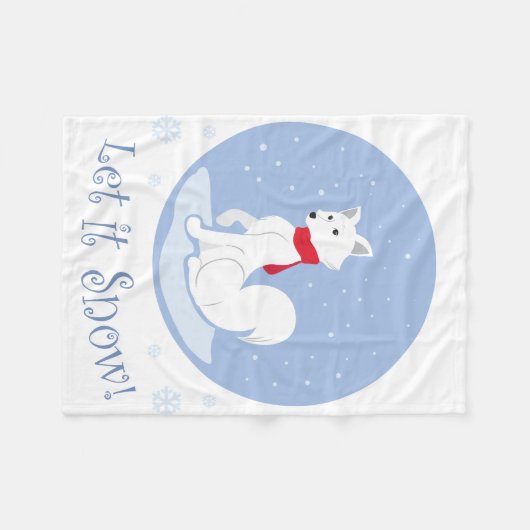 Laat het sneeuwen! (Arctische vos) Fleece Deken (Voorkant (Horizontaal))