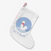 Laat het sneeuwen! (Arctische vos) Kleine Kerstsok (Voorkant (Hangend))