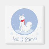 Laat het sneeuwen! (Arctische vos) Magneet (Voorkant)