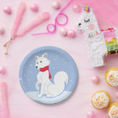 Laat het sneeuwen! (Arctische vos) Papieren Bordje (Feest)