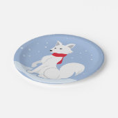 Laat het sneeuwen! (Arctische vos) Papieren Bordje (Gekanteld)