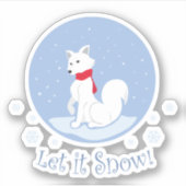 Laat het sneeuwen! (Arctische vos) Sticker (Voorkant)