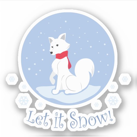 Laat het sneeuwen! (Arctische vos) Sticker (Voorkant)
