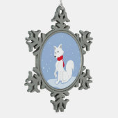 Laat het sneeuwen! (Arctische vos) Tin Sneeuwvlok Ornament (Links)
