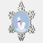 Laat het sneeuwen! (Arctische vos) Tin Sneeuwvlok Ornament (Rechts)