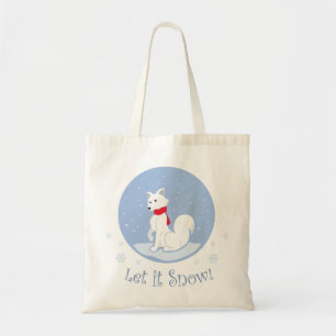 Laat het sneeuwen! (Arctische vos) Tote Bag