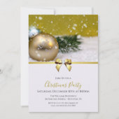 "Laat het sneeuwen" Bauble, Ribbon & Jewel Bow Chr Kaart (Voorkant)