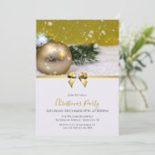 "Laat het sneeuwen" Bauble, Ribbon & Jewel Bow Chr Kaart (Staand voorkant)