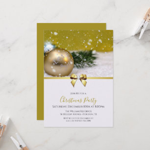 "Laat het sneeuwen" Bauble, Ribbon & Jewel Bow Chr Kaart