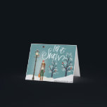 Laat het sneeuwen | Besneeuwd landschap met winter Feestdagen Kaart<br><div class="desc">Mooie kerstkaart met een meisje met rode kardinaalvogels die vliegen en op met sneeuw bedekte bomen zitten. Beschikbaar als een platte kaart,  gevouwen kaart en ansichtkaart. Wij wensen u prettige kerstdagen en een gelukkig nieuwjaar!</div>