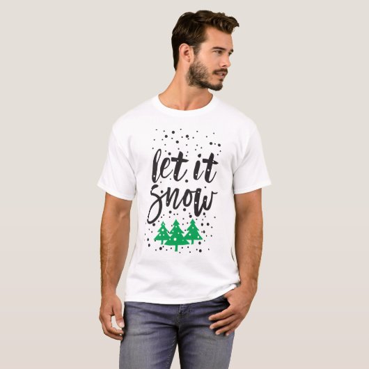 Laat het Sneeuwen bijpassende Kerst T-Shirts | Win (Voorkant volledig)