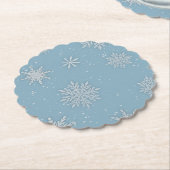 Laat het Sneeuwen Blauw Kartonnen Onderzetters (Gekanteld)