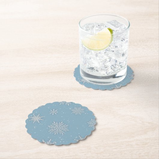 Laat het Sneeuwen Blauw Kartonnen Onderzetters (Insitu)