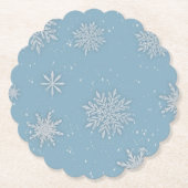 Laat het Sneeuwen Blauw Kartonnen Onderzetters (Voorkant)