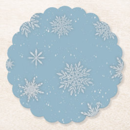 Laat het Sneeuwen Blauw Kartonnen Onderzetters