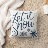 Laat het Sneeuwen Blauwe Kerst Sparkle Kussen (Deken)
