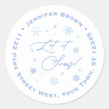 Laat het Sneeuwen Blauwe Sneeuwvlokken Retouradres