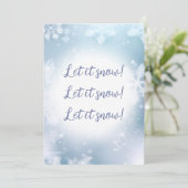 Laat het sneeuwen Bleu lichte sneeuwvlok Feestdagenkaart (Staand voorkant)