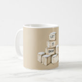 Laat het sneeuwen Blokken Kerstmis Koffiemok (Voorkant links)