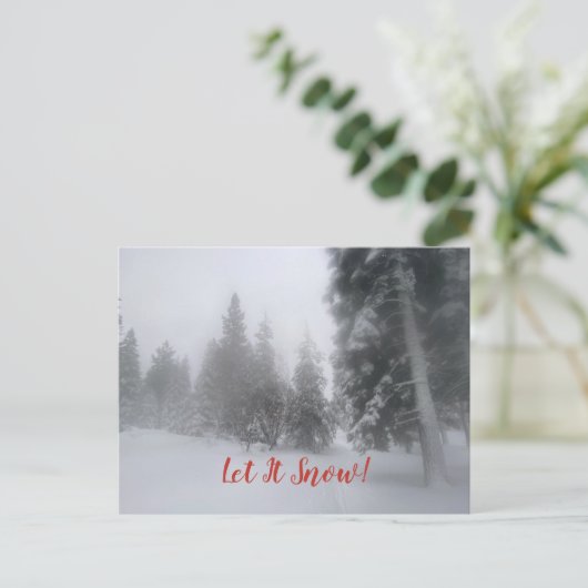 Laat het sneeuwen! briefkaart (Staand voorkant)