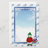 Laat het sneeuwen briefpapier (Voorkant / Achterkant)