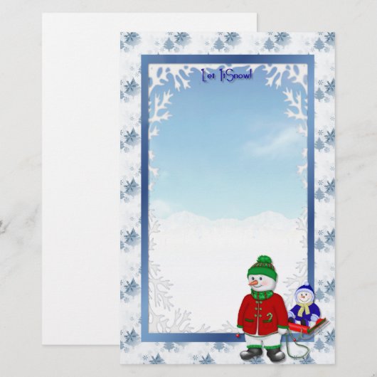 Laat het sneeuwen briefpapier (Voorkant / Achterkant)