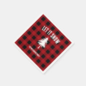 Laat het sneeuwen Buffalo Plaid Vakantie Servet (Hoek)