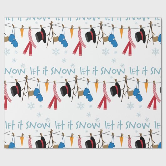 Laat het sneeuwen cadeaupapier (Vlak)