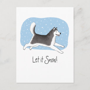 "Laat het sneeuwen!" Cheerful Dog Design Feestdagenkaart