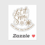 "Laat het sneeuwen" Christmas Gold Glitter aangepa Sticker<br><div class="desc">Gouden Glitter Kerstmis "Laat het sneeuwen"</div>