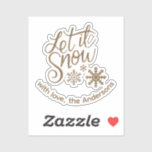 "Laat het sneeuwen" Christmas Gold Glitter aangepa Sticker<br><div class="desc">Gouden Glitter Kerstmis "Laat het sneeuwen"</div>