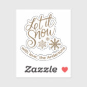 "Laat het sneeuwen" Christmas Gold Glitter aangepa Sticker (Vel)