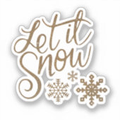 "Laat het sneeuwen" Christmas Gold Glitter aangepa Sticker (Voorkant)