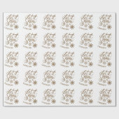 "Laat het sneeuwen" Christmas Gold Glitter NAAM Cadeaupapier (Vlak)