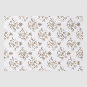 "Laat het sneeuwen" Christmas Gold Glitter Tissuepapier