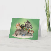 Laat het sneeuwen! Corgis & Donkey Kerst Kaart (Voorkant)