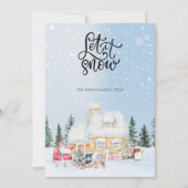 Laat het sneeuwen Cute Kerstman Kerst Foto Kaart (Voorkant)